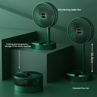 Ventilateur d'air pliable mini rechargeable USB 1200mAh/2000mAh avec contrôle mécanique pour utilisation extérieure et en voiture, réglable et économe en énergie