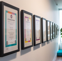 Marco de Fotos Profesional Personalizado, Ecológico, de MDF, Moderno y Minimalista, para Certificados, Galería de Pared