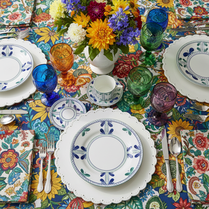 Juego de Vajilla de Porcelana China Mediterránea, Plato de Presentación de Cerámica con Diseño Floral Azul y Verde, Taza de Café de Porcelana para Hotel y Restaurante - Product Image 5