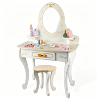 Mini Trousse de Maquillage pour Enfants, Jouet de Jeu, Ensemble d'Outils de Coiffure et de Beauté Neutre pour la Maison, Table de Maquillage Combinée