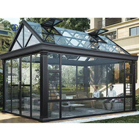 Veranda extérieure préfabriquée en aluminium moderne avec verre trempé pour patio