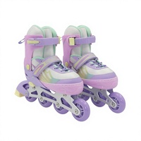 Patins à roulettes ajustables 2-en-1 Flash Wheel pour filles, vente en gros, pour enfants, patins à roulettes mignons