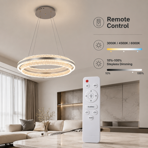 Lámpara de araña moderna regulable con control remoto, LED tricolor, cristal y hierro, para comedor, sala de estar, hotel, villa, decoración del hogar. - Product Image 4