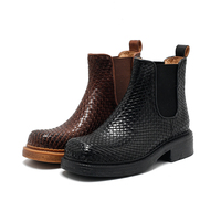 Bottes pour femmes à bout carré, talon haut, imperméables, respirantes, confortables, légères, en tissu élastique
