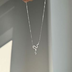 Dylam Stylish 925 Sterling Silver Rhodium Plated Link Chain 5A Cubic Zirconia VVS1 <b>D</b> Color Moissanite Snake Pendant <b>Necklaces</b> - Product Image 5
