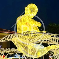 Personnalisable PVC Transparent LED Allumé Gonflable Ballon Humain Gonflable Embrasser Modèle Public Art Installation pour la Publicité