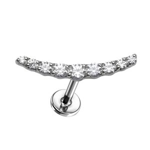 Bestseller ASTM-F136 G23 <b>Titanium</b> Internal Thread CZ Labret Cartilage Earring Stud Lip <b>Rings</b> <b>Titanium</b> Piercing Jewelry for Women - Product Image 2