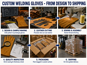 <span class=keywords><strong>Gants</strong></span> de soudage doublés coton en cuir croûte, longs, isolants thermiquement, ignifuges, résistants aux flammes MIG TIG Arc <span class=keywords><strong>pour</strong></span> le travail - Product Image 4