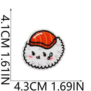 Nouvelle broderie thermocollante mignonne de dessin animé Sushi pour la décoration de chapeaux, vêtements et sacs - Product Image 3