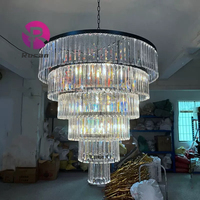 Lustre suspendu multi-niveaux pour plafond, lumières de fête, lustre en cristal pour plafond de mariage, décoration d'événements