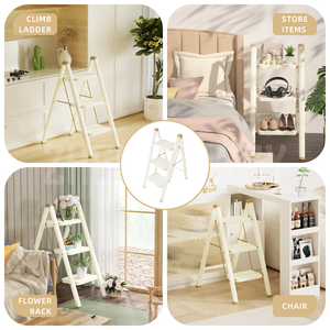 <span class=keywords><strong>Escalera</strong></span> portátil pequeña plegable móvil para el hogar personalizada <span class=keywords><strong>con</strong></span> marco de acero diseño antideslizante estilo moderno - Product Image 5