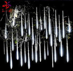 Luces Led para fiestas navideñas, luces de lluvia de meteorito para fiestas, bodas, exteriores, 30cm, 50cm, 80cm, <span class=keywords><strong>2023</strong></span> cm, 8 tubos, 10 tubos, novedad de 100 - Product Image 5