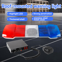 Lampu Peringatan Atap LED 1200mm 12V/24V 200W dengan Speaker Sirine Lampu Strobo Darurat Merah Biru untuk Ambulans