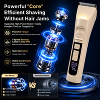Tondeuse pour animaux de compagnie rechargeable à faible bruit, tondeuse à poils pour chiens et chats en céramique, 5 vitesses, pour la vente au détail, OEM, vente en gros