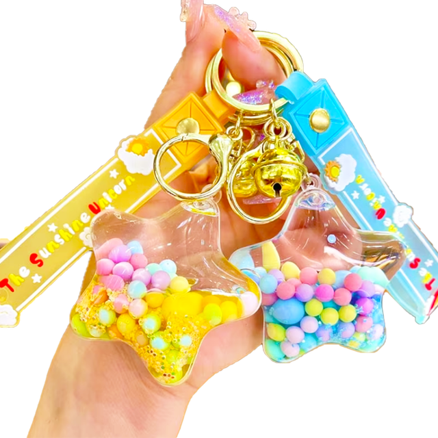 Best Selling Fastest Shipping Customizable 3d Oil Liquid Float Floating Bottle Keychain