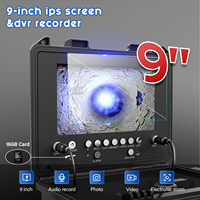 Caméra d'inspection de canalisations à double objectif IPS 1080P de 9 pouces, câble de 30 m 5/7 mm avec récepteur localisateur 512 Hz et compteur de mètres