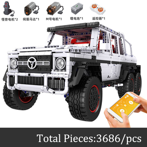 Mould <span class=keywords><strong>King</strong></span> Technicals 13061S G700 RC <span class=keywords><strong>voiture</strong></span> électrique tout-terrain APP télécommande MOC 6x6 SUV camion modèle blocs de construction Se <span class=keywords><strong>voiture</strong></span> - Product Image 2