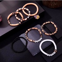 Nouveauté 2025 : Ensembles de bracelets empilables en perles d'argile polymère faites à la main, motif citrouille d'Halloween, pour cadeau de bijoux de fête d'Halloween