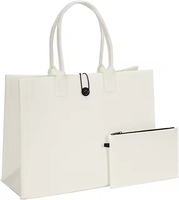 2024 Top Sale Wieder verwendbare benutzer definierte umwelt freundliche lässige Filz tasche mit großer Kapazität Frauen Filz Einkaufstasche Handtaschen 2 in1 Filz Einkaufstasche