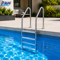 Échelle de piscine en acier inoxydable 304 antidérapante 2/3/4/5 marches pour piscine hors sol PIKES certifiée CE, échelle à fixation murale