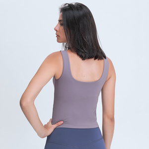 SHINBENE BASIC <strong>Longline</strong> Padded Workout Gym Crop <strong>Vest</strong> <strong>Women</strong> Naked Feel Fitness Yoga Sport Tank Tops - Product Image 4