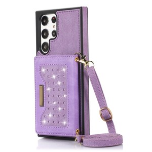 RFID chặn <span class=keywords><strong>Tri</strong></span> Gấp Ví PU da TPU Bìa kickstandcrossbody điện thoại di động Pouch trường hợp với dây đeo Đối với Samsung S22 siêu - Product Image 6