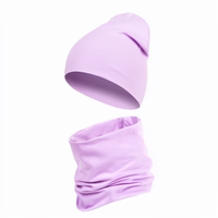 2Pcs/Set Set Topi dan Syal Rajut Custom Logo Huruf Warna Solid, Lembut, Elastis, Tahan Dingin, Dapat Disesuaikan