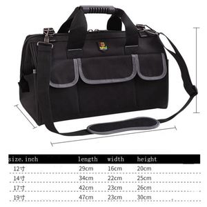 Heavy Duty 18-inch Close Top Wide Mouth Storage Electrician Tool Bag with Padded Adjustable Shoulder Strap - Product Image 2