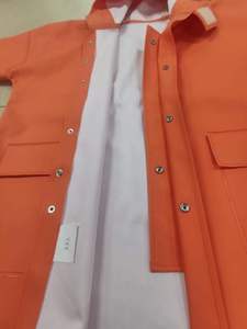 Wholesale Customize <strong>Rubber</strong> Orange PU <strong>Raincoat</strong> <strong>for</strong> Men - Product Image 4