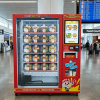 Máquina Expendedora de Bento Caliente de Autoservicio JFP 24 Horas, Dispensador de Comidas Preparadas con Calentamiento Automático y Pantalla Táctil