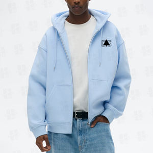 Sudaderas con capucha de alta calidad al por mayor, con cierre, forro polar, logotipo personalizado, sudadera con capucha pesada con cremallera para hombre - Product Image 3