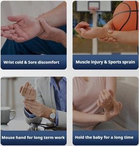 Almohadilla calefactora de mano EMS inalámbrica, envoltura recargable, compresa caliente, muñequera, banda de soporte, masajeador de muñeca con calefacción eléctrica - Product Image 5