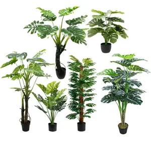 Senmasine Vert Faux Tortue En Pot Soutenu Arbre Artificiel Monstera Plantes Pour La Décoration De Jardin Intérieur Extérieur