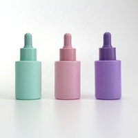 Flacon compte-gouttes en verre dépoli mat noir pour huiles essentielles, 10ml, 20ml, 30ml, 50ml, 100ml