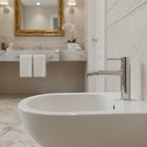 KAM-ARTE miscelatore per Bidet in ottone lucido moderno stile antico per uso bagno finitura in acciaio inox - Product Image 3
