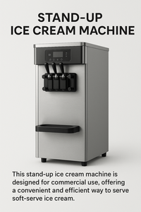 상업용 자동 스테인리스 스틸 수직 아이스크림 기계 대형 출력 터치 스크린 제어 3-맛 부드러운 순대 과일 - Product Image 2