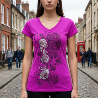 T-shirts vintage en coton pour femmes, manches courtes, col en V, style gothique, streetwear emo, été