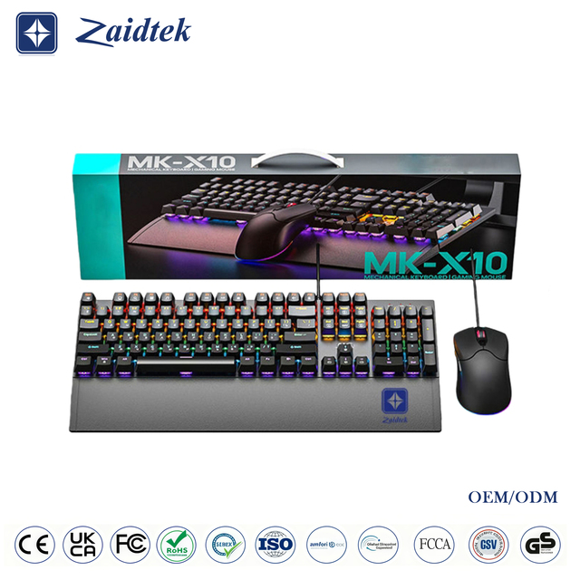 ODM/OEM Lighting Desktop Game Combo Set Home Mouse and Mechanical Keyboard with Wired Connection Keyboard and Mouse