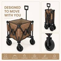 Chariot utilitaire pliable robuste, chariot de jardin pliable avec roues, chariot tout-terrain pour le camping et la plage