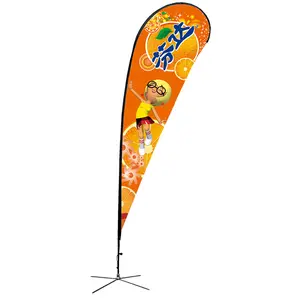 Custom Advertising Flying Banners Bali Bow Sail Swooper Teardrop Feather Flag Banners Beach Flags Banner With Stand