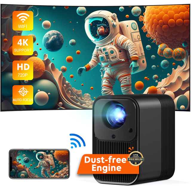 CRE CR30 Mini 4K Portable Home Theater Cinema Projector LED LCD Smart TV with Android for Business & Education Use
