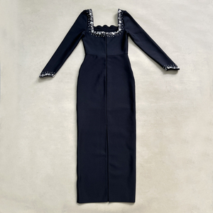 Ls2745 Kimshein Hoge Kwaliteit Kristal Lange Mouw Lange Galajurk Dame Elegant Verband Avondfeest Jurken - Product Image 6