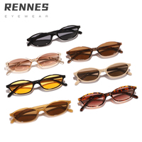 Lunettes de soleil vintage unisexes de haute qualité modèle Rennes 13137, verres multicolores UV400, monture ovale à bordure complète, protection UV %