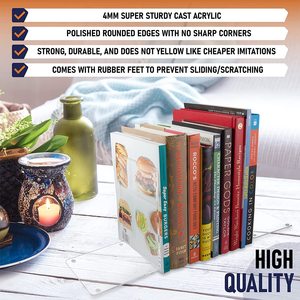 Acrylic Book Books Acrylic Acrylic Bookends 2 Pairs Of Clear Invisible Book Ends For Shelves Heavy Duty Non Skid Book Holders For Books Movies DVD