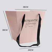 Sac trapézoïdal personnalisé avec logo, papier d'art 200-350 g/m², sac pour arrangement floral, emballage de bouquet pour fleuriste, MOQ 100 pièces