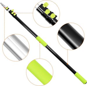 Outil de nettoyage <span class=keywords><strong>télescopique</strong></span> en alliage d'aluminium durable à 2 et <span class=keywords><strong>3</strong></span> sections avec <span class=keywords><strong>manche</strong></span> extensible de 9 m et embout universel pour une utilisation polyvalente - Product Image 4