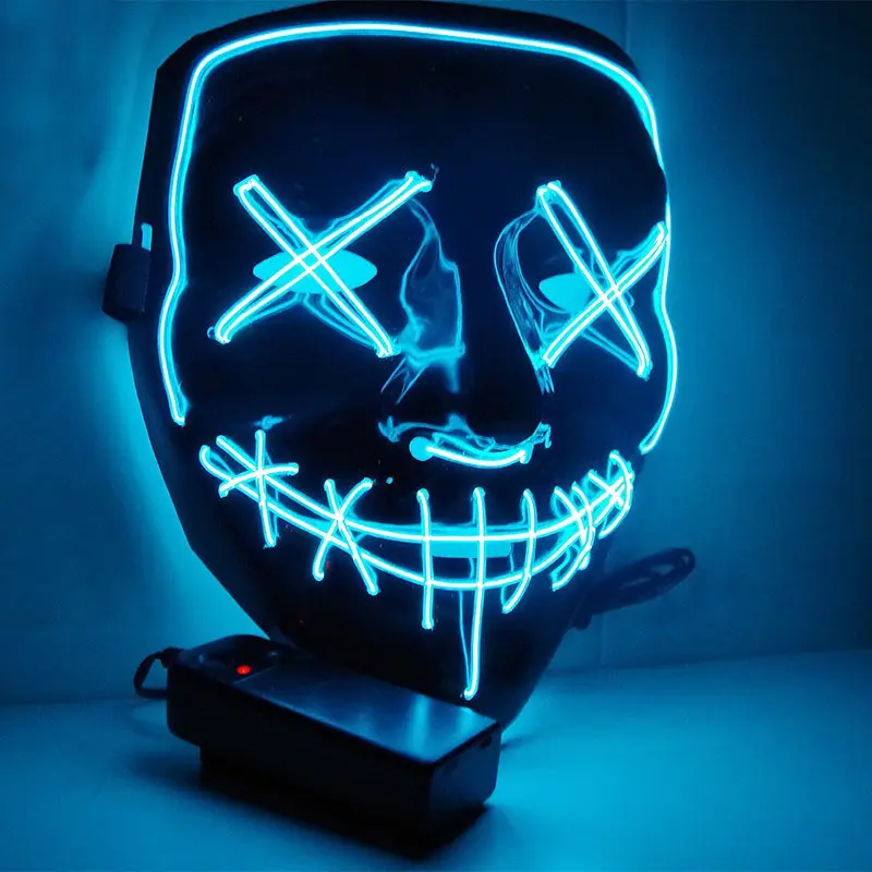 New EL Wire Lighting Purge Mask Halloween Neon LED Light up Mask for Party
