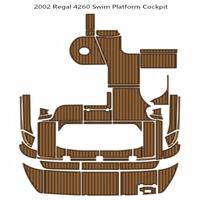 Tapis de pont en mousse EVA imitation teck pour plateforme de bain et cockpit de bateau, style SeaDek MarineMat Gatorstep, auto-adhésif, pour Re-gal 4260 de 2002