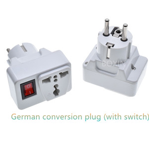 Adaptateur de <span class=keywords><strong>voyage</strong></span> standard allemand avec interrupteur, deux broches rondes, Bali, Allemagne, <span class=keywords><strong>France</strong></span>, <span class=keywords><strong>Corée</strong></span> <span class=keywords><strong>du</strong></span> <span class=keywords><strong>Sud</strong></span> - Product Image 1