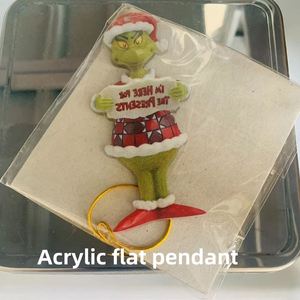 Nouvelles décorations de Noël Grinched en acrylique, pendentifs amusants pour sapin de Noël, monstre voleur vert, décorations à suspendre pour sapin de Noël - Product Image 3